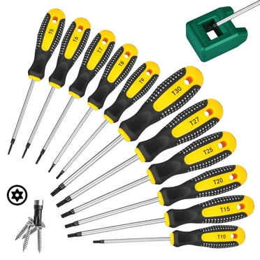 Magnetic Torx Screwdrivers Set,Tonsiki 12PCS Torx Driver Star Screwdrivers Set,T5 T7 T8 T9 T10 T15 T20 T25 T27 T30