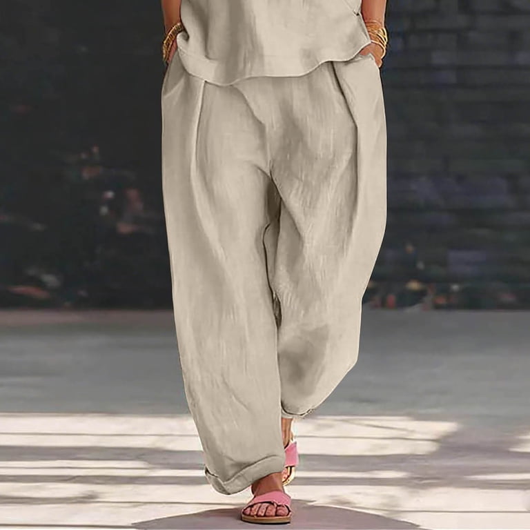Women's Linen 2 Piece Outfits Cotton Gauze Japanese Kimono Shirt