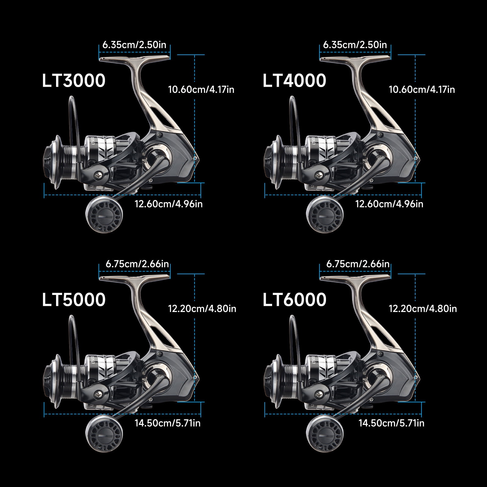 HAUT TON LT5000  Metal Spinning Fishing Reel, Freshwater and Saltwater Fishing Reels, 5+1 Stainless Steel BB, 33Lbs Max Drag, CNC Aluminum Handle for Casting Reel