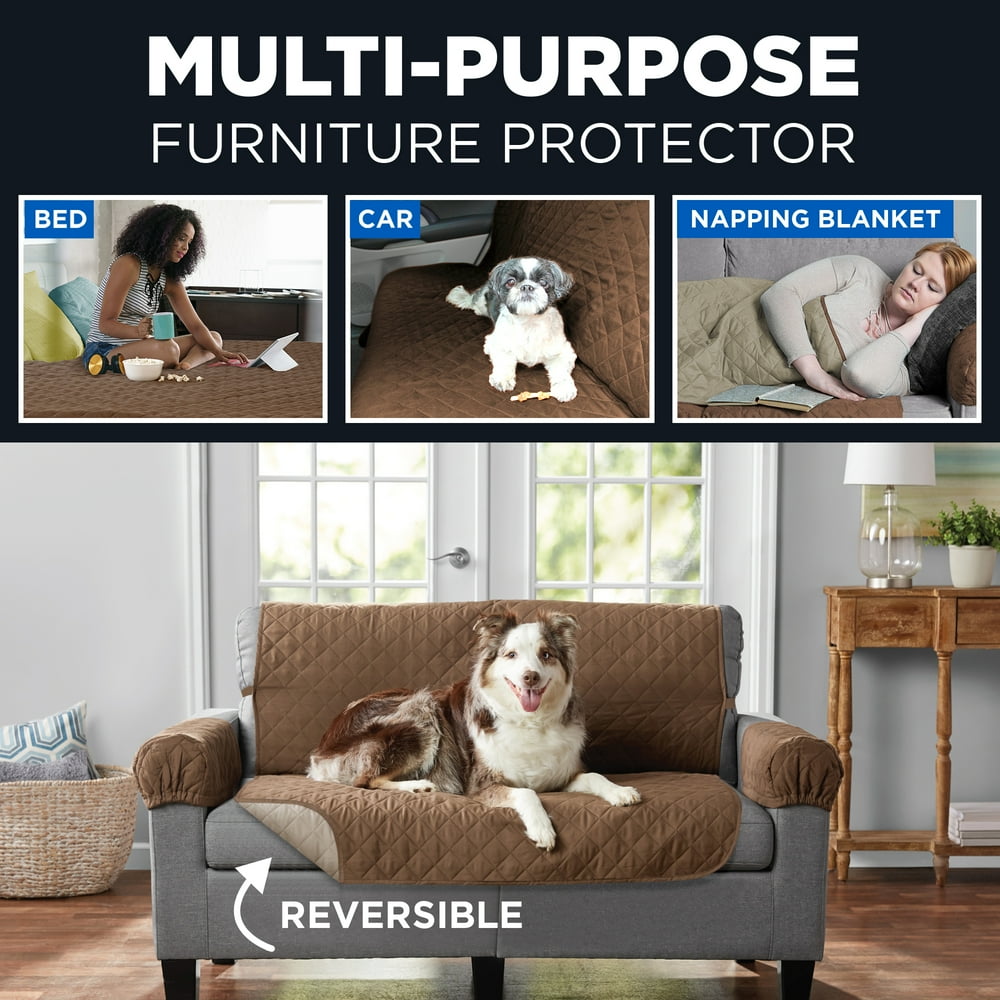 Mainstays Loveseat Reversible Quilted Microfiber Pet Cover Multipurpose