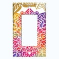 thumbnail image 5 of Metal Light Switch Plate Cover Rainbow Mandala Flower Tile Pattern White MDL104, 5 of 13