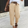 thumbnail image 2 of LYXSSBYX Womens Yoga Lounge Dress Pants Hot Sale Clearance Pants Work Office Business fashion casual pants solid color pocket sexy loose pants, 2 of 4