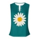 thumbnail image 4 of Camisetas para Mujeres Flores Plantas Impresión Suelta Cuello Redondo Top sin Mangas, Camisetas de Verano para Mujeres, 4 of 5