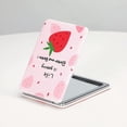 thumbnail image 2 of Compact Mirror Square Pu Leather Makeup Mirror for Purses Small Pocket Mirror Portable Hand Mirror Double-Sided with 2 x 1x Magnification for Woman Mother - Strawberry, 2 of 4