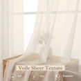 thumbnail image 5 of OVZME Cream Sheer Curtains 54 Inch Length, 2PK Rod Pocket Voile Short Window Panels for Apartment Bedroom Kids Room, Each 42"Wx54"L, 5 of 8