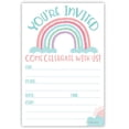 thumbnail image 1 of Cute Rainbow Invitations (20 Count) With Envelopes - Girl Baby Shower or Birthday Invites, 1 of 3