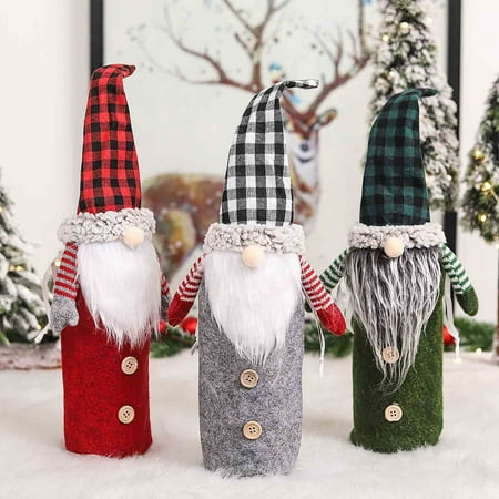 

Christmas Decorations for Indoor Outdoor Merry Christmas Santa Wine Bottle Bag Cover Xmas Festival Party Table Decor Gift Christmas Gift on Clearance