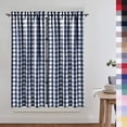 thumbnail image 1 of Haperlare 26"W x 45"L Navy Blue White Kitchen Curtains Farmhouse Buffalo Plaid Rod Pocket Tier Curtains Light Filtering Half Window Curtain, 2 Panels, 1 of 7