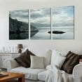 thumbnail image 2 of nygtbtfer 3 Panel Wall Art Modern Artworks for Home Decor Canvas Prints Lake landscape black and white Pictures for Living Room Bedroom Decoration, Ready to Hang 12x16x3pcs, 2 of 4