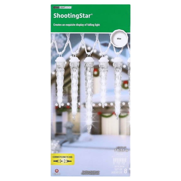 Christmas Light Show Shooting Star Holiday Lighting Light String White Icicles