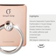 thumbnail image 2 of Cell Phone Finger Ring Holder & Grip with Luxury Oktant Crystal Universal Kickstand with 360° Rotation and 180° Flip (Rose Gold), 2 of 4