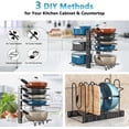 thumbnail image 5 of 8-Tier Pot and Pan Organizer for Cabinets with 3 Ways Adjustable Organizer for Pots, Pans and Pot Lids, 5 of 7