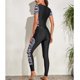 thumbnail image 4 of Traje de surf de manga corta para mujer Cremallera frontal Protección UV Camuflaje elástico Impreso Rash Guard Rojo S, 4 of 7