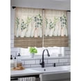 thumbnail image 5 of Sheer Curtains 45 Inch Length, Bottles and Plants Semi Sheer Curtains Light Filtering Window Treatment, Farmhouse Country Rustic Brown Wooden Plank Privacy Voile Drapes for Living Room 52x45 Inch, 5 of 7