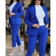 thumbnail image 3 of Nuevo 2024 conjuntos de pantalones formales de oficina para mujer, 2 uds., Blazers lisos con doble botonadura, chaqueta y pantalones, conjunto de dos piezas, trajes de pantalón femenino, 3 of 5