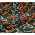 thumbnail image 4 of oneOone Cotton Jersey Dark Green Fabric Bubbles & Koi Fish Ocean Craft Projects Decor Fabric Printed By The Yard 58 Inch Wide, 4 of 4