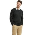 thumbnail image 4 of Kallspin Men’s Wool Blend Crew Neck Cable-Knit Pullover Sweaters (Charcoal, Large), 4 of 5