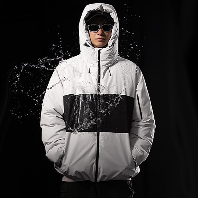 LOVZFMLL Jackets for Men's Color Block Thick Windproof Water Proofing Pocket Zipper Outdoor Jacket