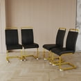 thumbnail image 2 of Kitchen Dining Chairs Set of 4, Modern PU Faux Leather High Back Dining Chair with C-Metal Legs, Dining Chairs with Upholstered Seat for Dining Room, Kitchen, 2 of 9