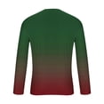 thumbnail image 4 of JUUYY Men's T-Shirt Fashion Gradient Printed Lightweight Long Sleeve Casual Athletic Breathable Round Neck Pullover Shirt Tops Wine S, 4 of 5