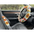 thumbnail image 3 of Steering Wheel Cover,Handmade Crochet Rainbow Sunflower Granny Square Steering Wheel Covers (Steering Wheel Cover+2 Belt Cover), 3 of 8