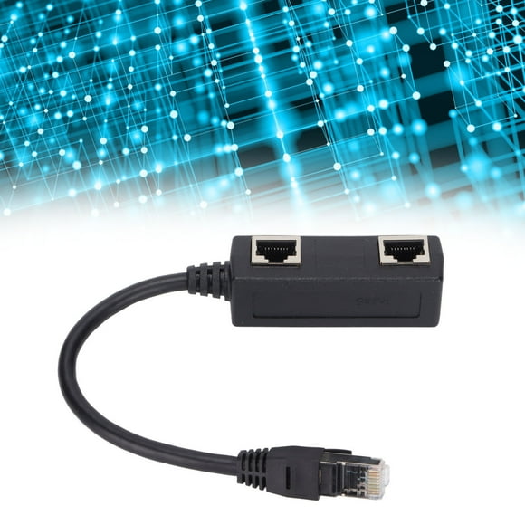 Ethernet Splitter, 1 Male To 2 Female Excellent Connection Performance Ethernet Splitter Adapter for Office for Networks for Home