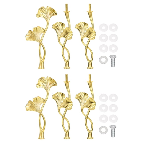 Uxcell 2 Set 3-Tier Cupcake Stand Hardware Handles, Zinc alloy Cake Plate Stand Handle with Screws, Blossom Gold