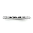 thumbnail image 4 of White Sterling Silver Ring Band Stackable Expressions Rhodium Rice, 4 of 5