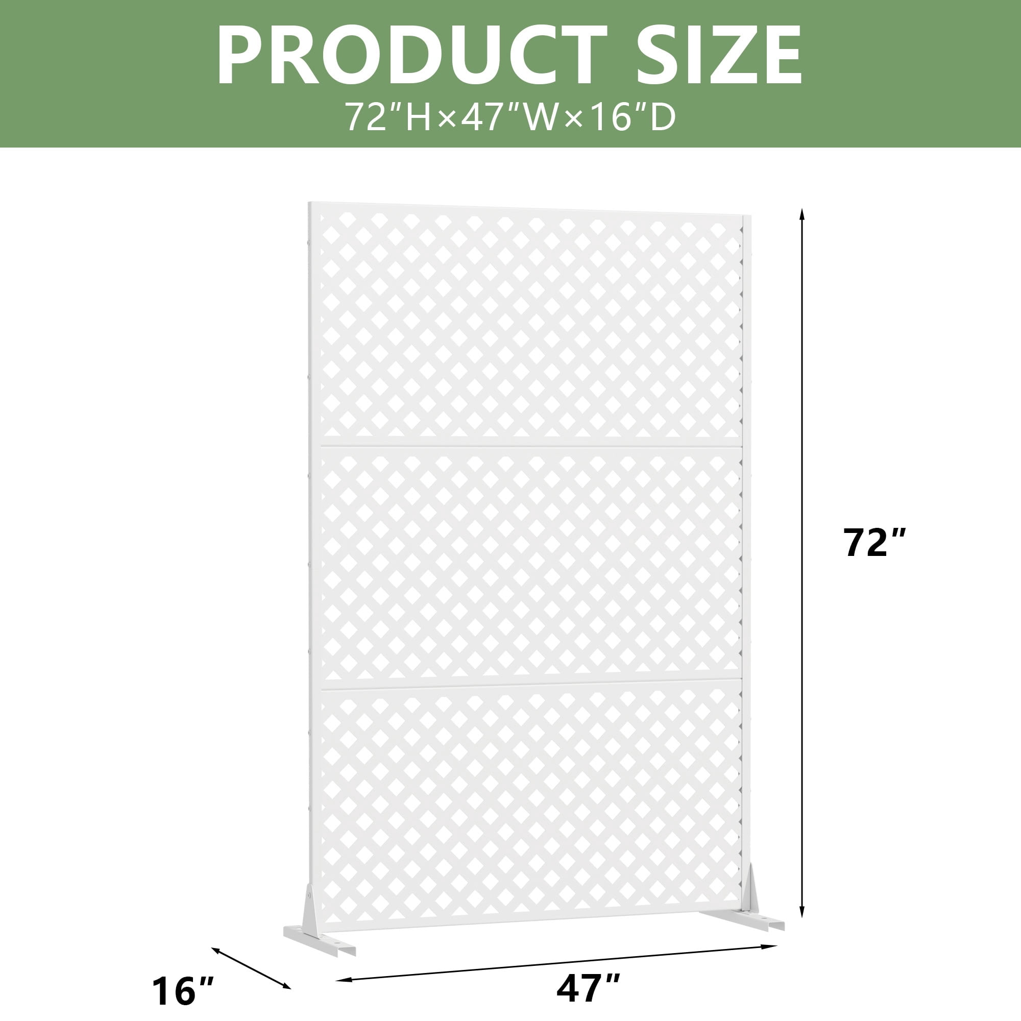 MAYEERTY 3 Panels Outdoor Privacy Screen, Metal Decorative Privacy Fence, Privacy Panel for Patio, Balcony, Backyard, Garden