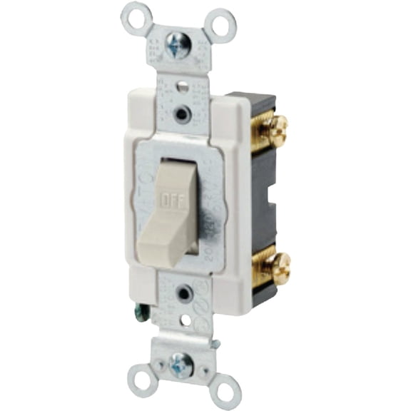 Leviton 3016730 20A Single Pole Toggle AC Quiet Switch, Light Almond