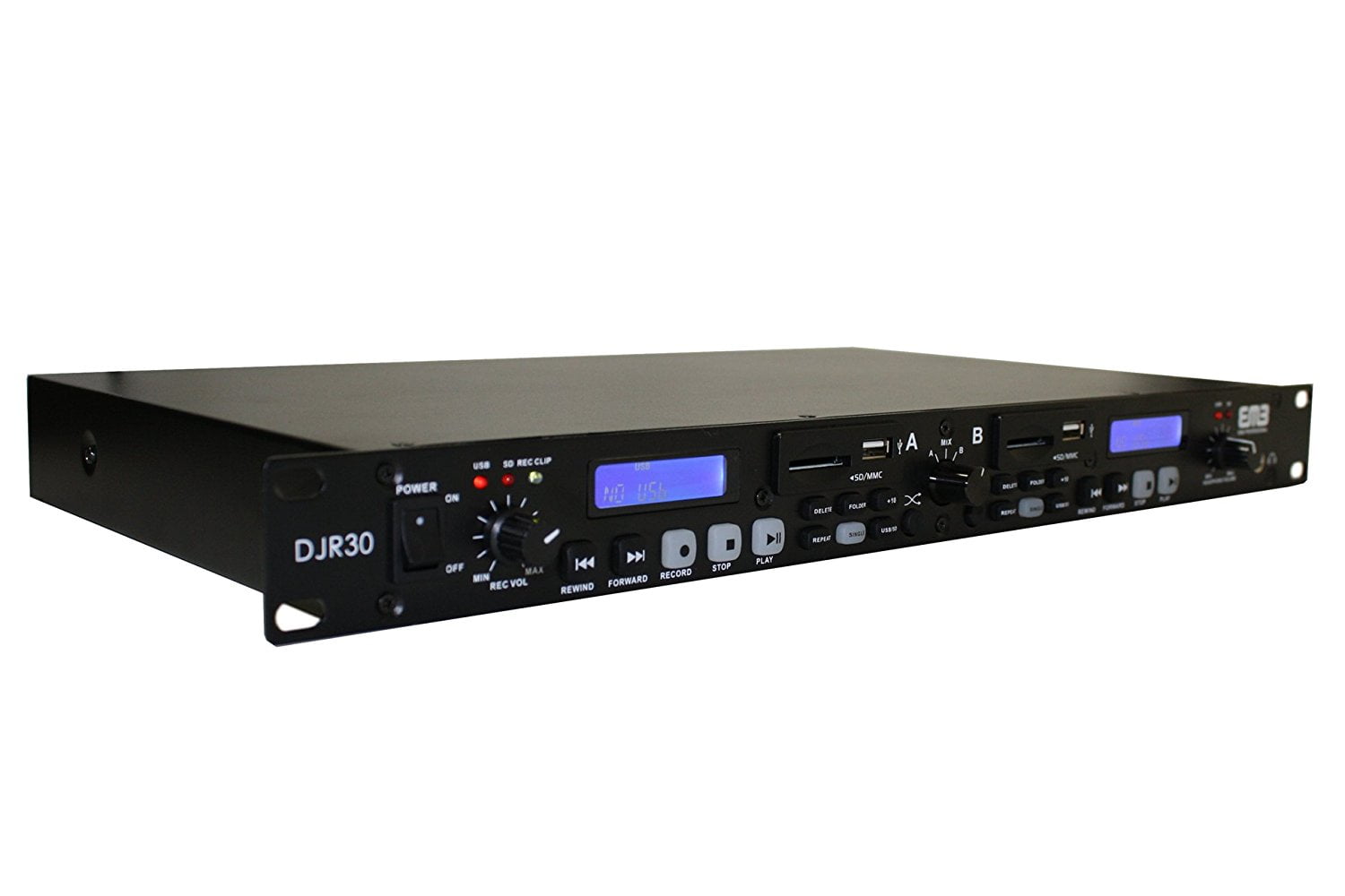EMB Professional DJR30 1U DUAL USB/SD Digital Player & Recorder Rack