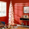 thumbnail image 6 of Resenkos 8ft Slim Artificial Pencil Christmas Tree with Realistic Branches & Warm White LED Lights, Pink, 6 of 7