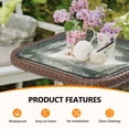thumbnail image 3 of Ktaxon Foldable 23.6" Ratten Patio Side Table with Tempered Glass Top, Folding Sofa End Table with Wicker Decorations for Lawn Garden Balcony Porch Deck Pool (Square, Brown), 3 of 9