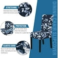 thumbnail image 4 of Stretch Dining Chair Covers Set of 6 Chair Covers for Dining Room Parsons Chair Slipcover Chair Protectors Covers Dining, Feature Modern Floral Printed Design, Navy, 4 of 6