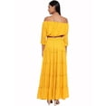 thumbnail image 5 of eloria Women Fashion Off Shoulder Flared Sleeves Maxi Dress Any Occasion, Fabric: Rayon, Color : Yellow, Size : Large, 5 of 6