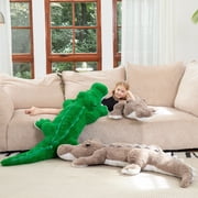 Tezituor 67 Alligator Stuffed Animal Giant Crocodile Plush Body Pillow Plush Toy