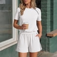 thumbnail image 7 of Shorts Sets Women 2 Piece Outfits Summer 2026 Matching Workout Athletic Clothing Casual Spring Travel Loungewear White XL, 7 of 7