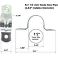 Rigid Pipe Strap Clamp Hanger, 2 Holes, Galvanized or PVC Pipes, IMC
