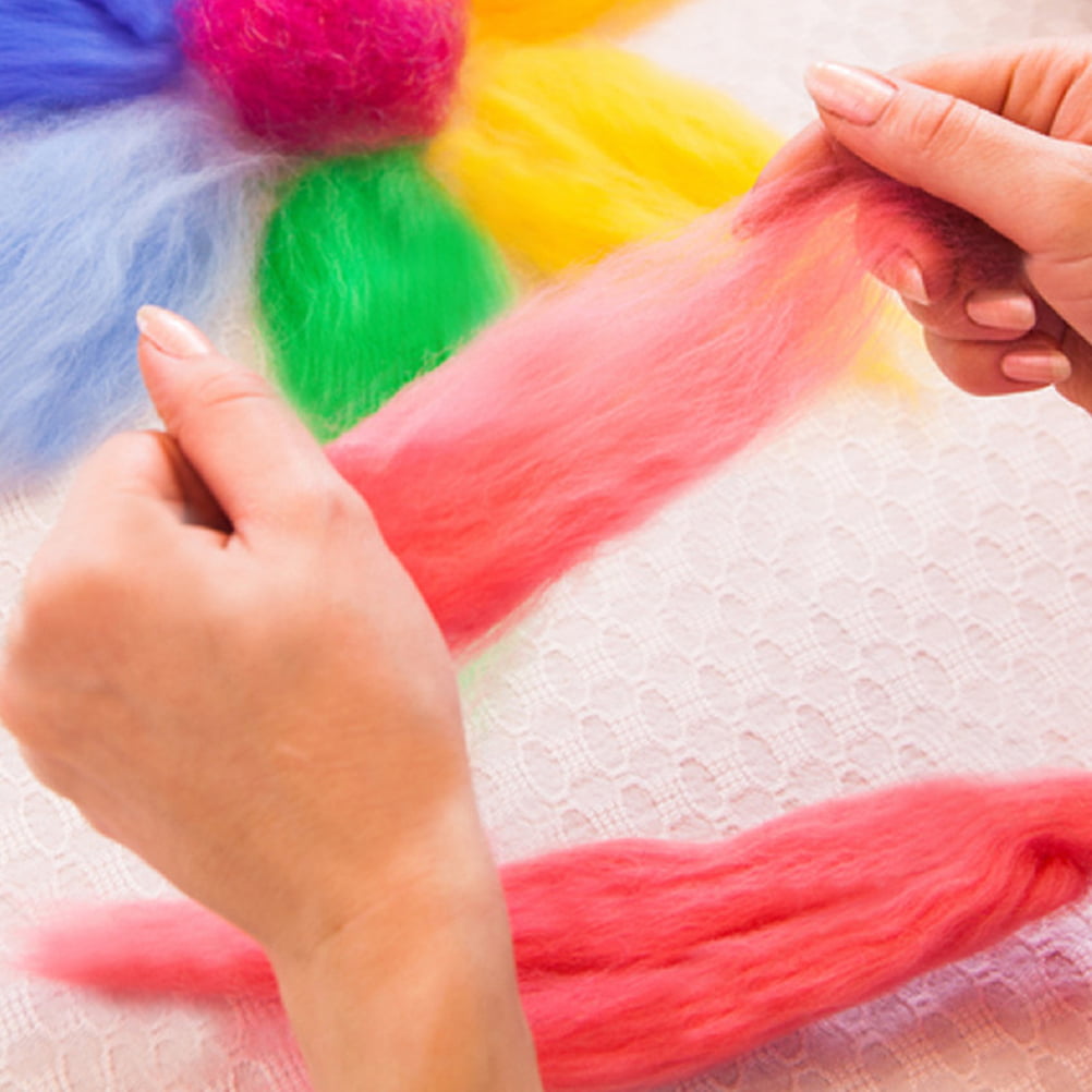 36Colors Wool Yarn Roving Fibre Hand Spinning DIY Craft for DIY Needle Felting 