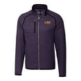 thumbnail image 2 of Men's Cutter & Buck  Heather Purple LSU Tigers Alumni Logo Mainsail Sweater-Knit Full-Zip Jacket, 2 of 3
