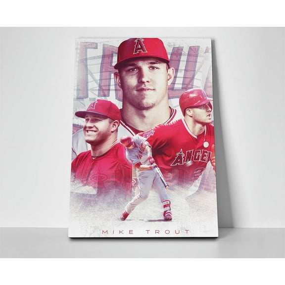 Mike Trout Swing Poster or Wrapped Canvas