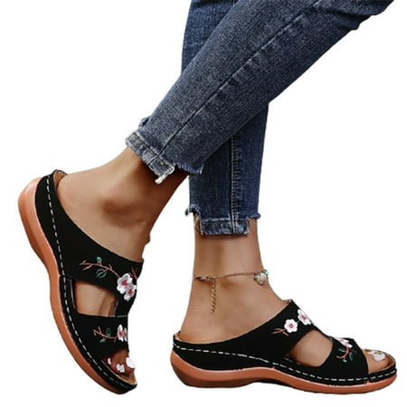 

Bohemian Elastic Ankle Strap Slip On Flat Sandals Walking Women Breathable Cool Keep Feet Dry Elastic Band Fashion Zipper Booties Ankle Heels 35 Beige