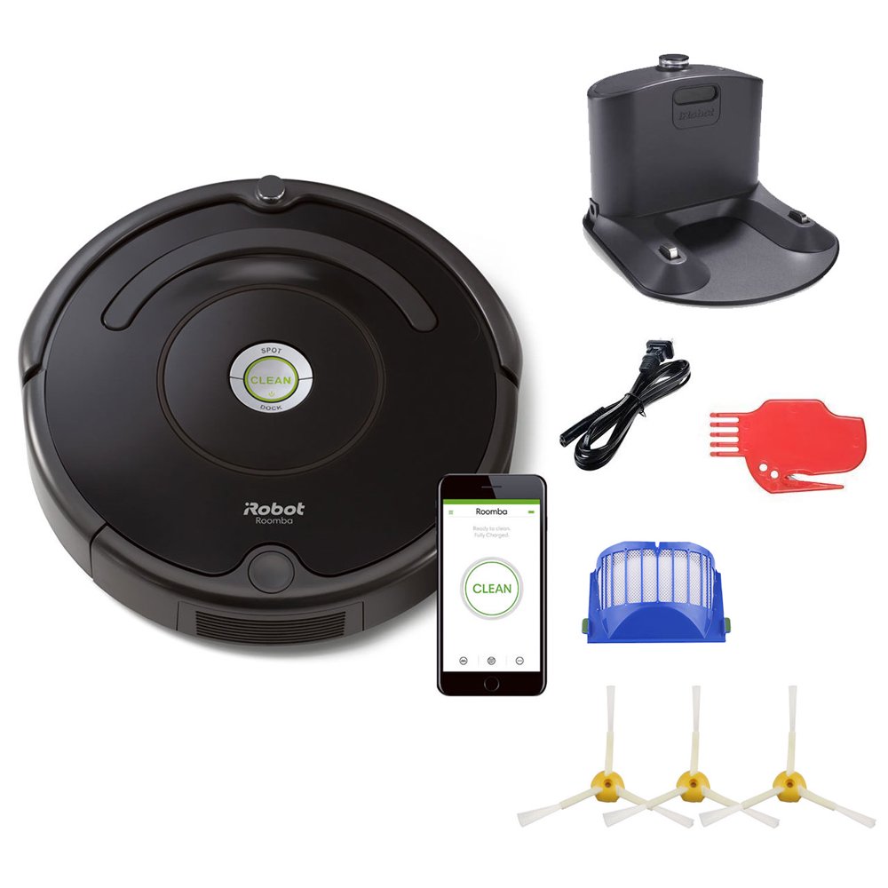 iRobot Roomba 675 Robot Vacuum and Wi-Fi Bundle with 3 Extra Side ...