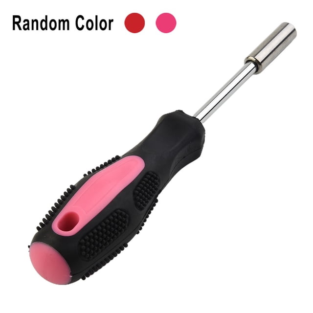 1/4 Inch 6.35mm Head Screwdriver Handle Hex Drive Red Magnetic Bit Holder Screwdriver Spinner Handle Bit-Holder Ratchet Socket Ordinary Style