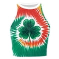 thumbnail image 5 of Womens Tank Tops St Patrick's Day Shamrock Print Sleeveless Slim Fit Crop Top Camisole Tops for Women Red XL, 5 of 6