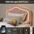 thumbnail image 4 of Historyli Twin Size UpholsteRed Bed Frame with Storage Drawer and Smart Led Headboard,Platform Bed Frames,Wooden Slats Support,No Box Spring Needed,Easy Assembly,Pink, 4 of 7