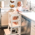 thumbnail image 2 of Taburete de cocina WOOD CITY Wooden Kids Montessori blanco, 2 of 6