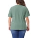 thumbnail image 3 of Blusas de Verano para Mujeres de Talla Grande Agnes Orinda con Cuello en V y Mangas Cortas 2X Verde, 3 of 6