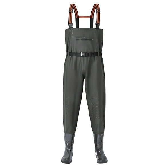 Fishing Chest Waders with Boots for Men/ Women, 3-ply Nylon/PVC Waders Chest Wader with Boots for Fly Fishing Lightweight Grayish green