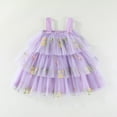 thumbnail image 2 of Glisme Girls Dresses Toddler Sleeveless Holiday Party Tiered Mesh Dress Dance Party Dresses Purple Sundress Size 4-5 Years, 2 of 4